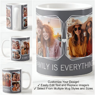 Modern Memory 6 Photos Collage Template Gray C19 Coffee Mug