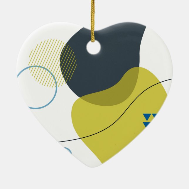 Modern, Memphis, cool, unique, trendy illustration Ceramic Tree Decoration (Back)