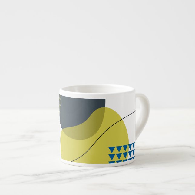 Modern, Memphis, cool, unique, trendy illustration Espresso Cup (Front Right)