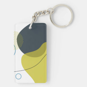 Modern, Memphis, cool, unique, trendy illustration Key Ring