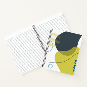 Modern, Memphis, cool, unique, trendy illustration Notebook