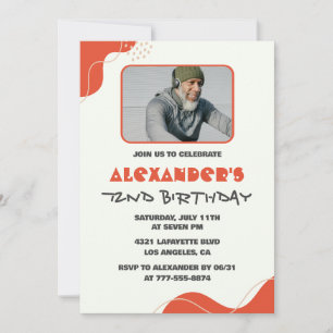 Modern Men 72nd birthday invitations  