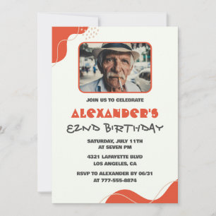 Modern Men 82nd birthday invitations  