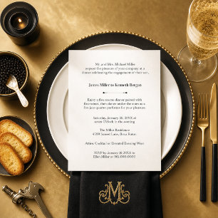 Modern Men Engagement Dinner  Invitation
