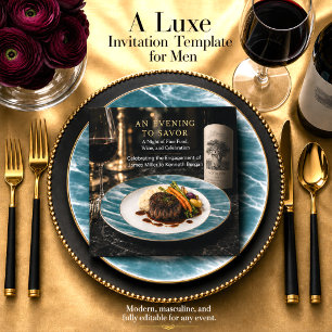 Modern Men Engagement Dinner Invitation