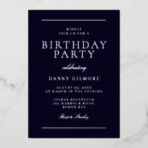 Modern Mens Birthday Party Black & Silver
