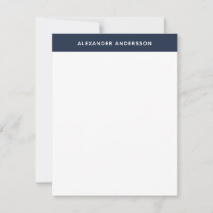 Modern Men's Blue Personalised Correspondence  Card
