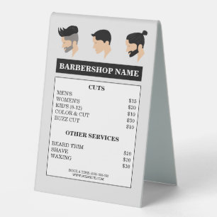 Modern Men's Hair Styles Drawing Barbershop Menu