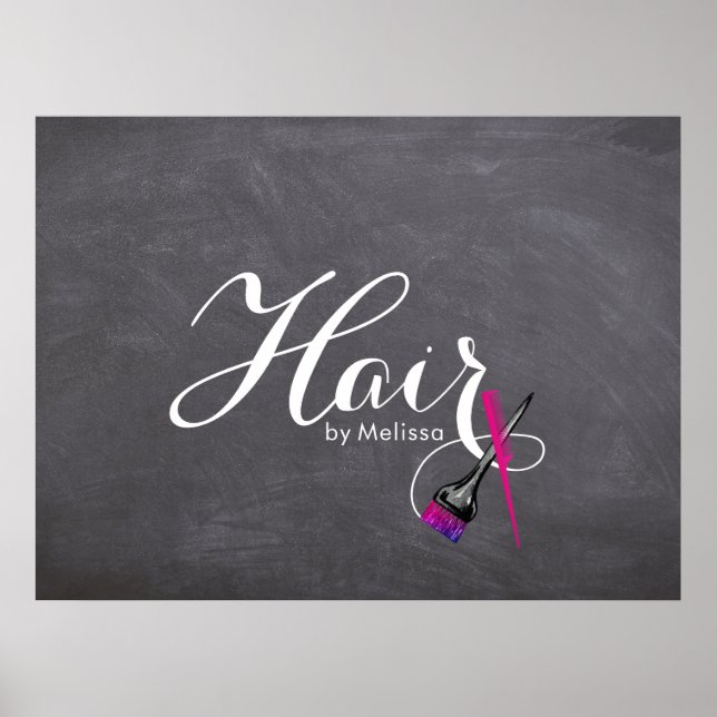 Modern Menu Board Hair Stylist Poster (Front)