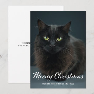 Modern Meowy Christmas Cat Christmas Photo Card