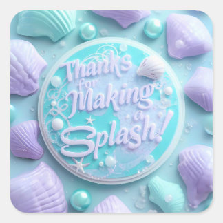 Modern Mermaid Birthday Stickers – Thanks for Maki