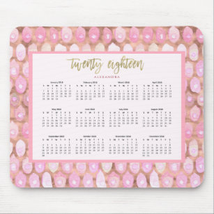 Modern Mermaid   Glam Pink 2018 Calendar Mouse Mat