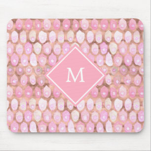 Modern Mermaid   Glam Pink with Monogram Mouse Mat