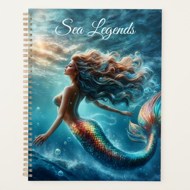 Modern mermaid gradient water gradient cool  planner (Front)