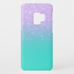 Modern mermaid lavender glitter turquoise ombre Case-Mate samsung galaxy s9 case<br><div class="desc">Stylish,  girly,  faux purple lavender mermaid glitter ombre turquoise background.</div>