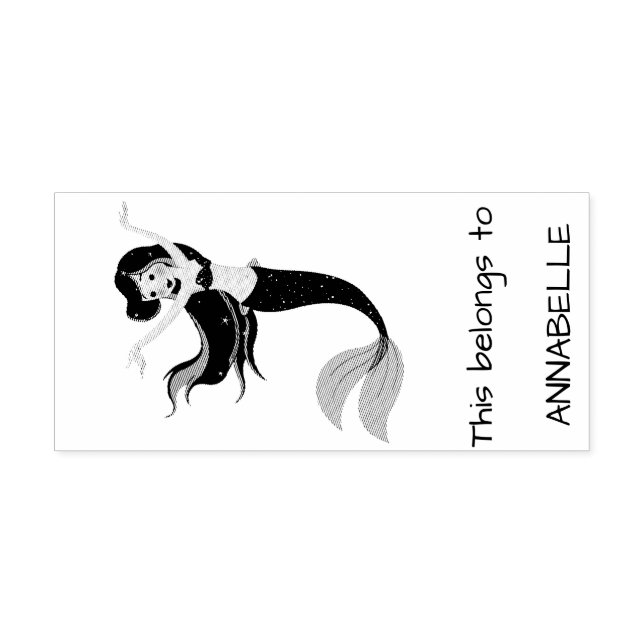 Modern Mermaid Rubber Stamp (Imprint)