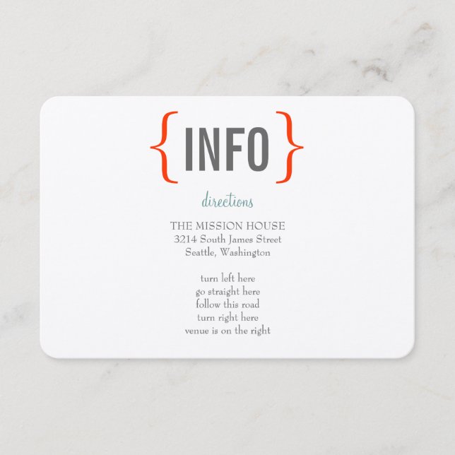 Modern Merriment Wedding Insert (Front)