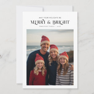 Modern merry and bright christmas card