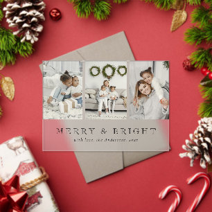 Modern Merry and Bright Christmas Holiday Card Acrylic Invitations