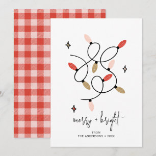 Modern Merry and Bright Christmas Lights Holiday Card
