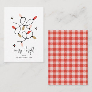 Modern Merry and Bright Christmas Lights Holiday Card
