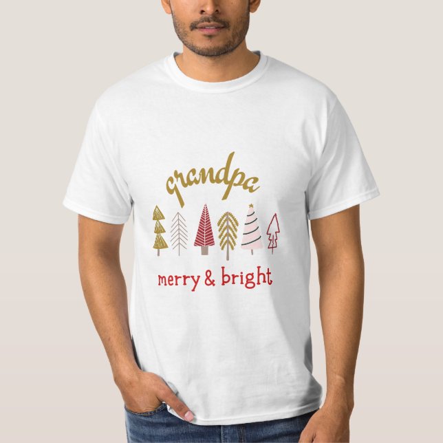 Modern Merry and Bright Family Matching T-Shirt (Front)