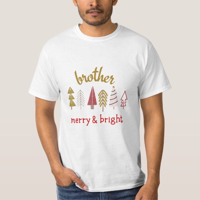 Modern Merry and Bright Family Matching T-Shirt (Front)
