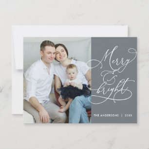 Modern, Merry and Bright Family Photo Card