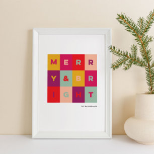 Modern Merry and Bright Holiday Art Print