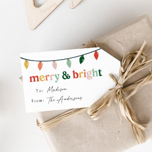 Modern Merry and Bright Holiday Gift Tags