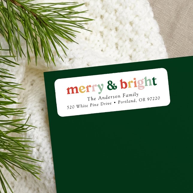 Modern Merry and Bright Holiday Return Address (Creator Uploaded)