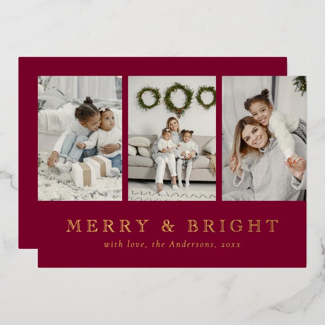 Modern Merry and Bright Red Christmas Holiday (Front/Back)