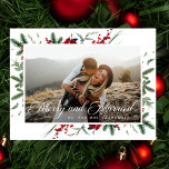Modern Merry And Married Newlywed Photo Christmas  Holiday Postcard<br><div class="desc">The Modern Merry And Married Newlywed Photo Christmas Holiday Postcard is a perfect way to celebrate your first holiday season as "Mr. and Mrs." Featuring elegant typography and a favourite newlywed photo, this modern design beautifully captures the joy of your first Christmas together—easily customisable to make it uniquely yours, and...</div>