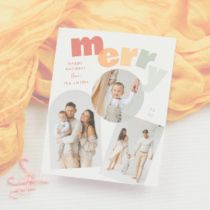 Modern Merry Arch Christmas Photo Collage Budget