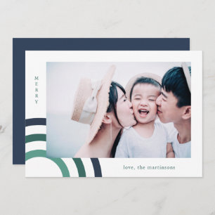 Modern Merry Blue Holiday Photo