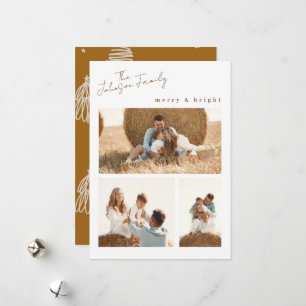 Modern Merry & Bright Christmas Family Photo Card