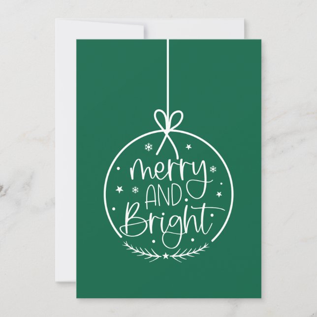 Modern Merry Bright Christmas Holiday Card (Front)
