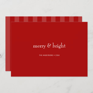 Modern Merry & Bright Red Christmas Holiday Card