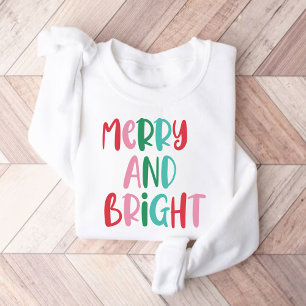 Modern Merry & Bright Retro Colourful Christmas Sweatshirt