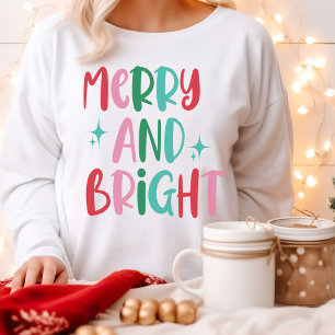 Modern Merry & Bright Retro Colourful Christmas  Sweatshirt