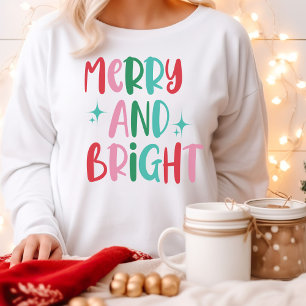 Modern Merry & Bright Retro Colourful Christmas  T-Shirt