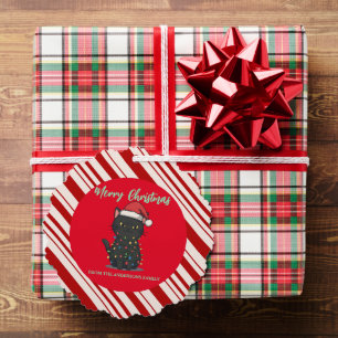 modern merry cat christmas tree kitten CatMAS patt Tree Decoration Card