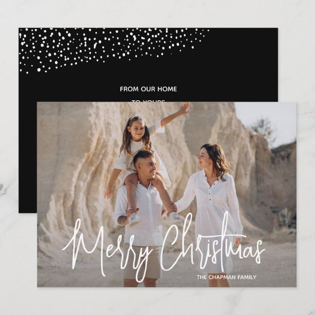 Modern Merry Christmas 1 Photo  Holiday Card (Front/Back)