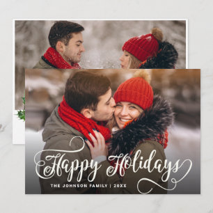 Modern Merry Christmas 2 PHOTO Greeting Holiday Card
