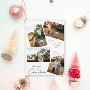 Modern Merry Christmas 4 photo design Holiday Card