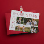 Modern Merry Christmas 4 Photo Red Typography Holiday Card<br><div class="desc">'Tis the season to be jolly! This holiday season, make your family celebrations extra special with this stunningly modern yet festive Modern Merry Christmas 4 Photo Red Typography Holiday Card. The perfect way to send your love and warm wishes to friends and family this festive season, this beautiful card features...</div>