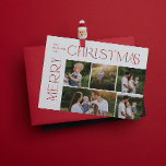 Modern Merry Christmas 5 Photo Red Typography Holiday Card<br><div class="desc">'Tis the season to be jolly! This holiday season, make your family celebrations extra special with this stunningly modern yet festive Modern Merry Christmas 5 Photo Red Typography Holiday Card. The perfect way to send your love and warm wishes to friends and family this festive season, this beautiful card features...</div>