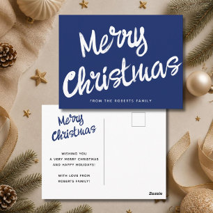 Modern Merry Christmas bold script Postcard