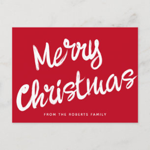 Modern Merry Christmas bold script Postcard
