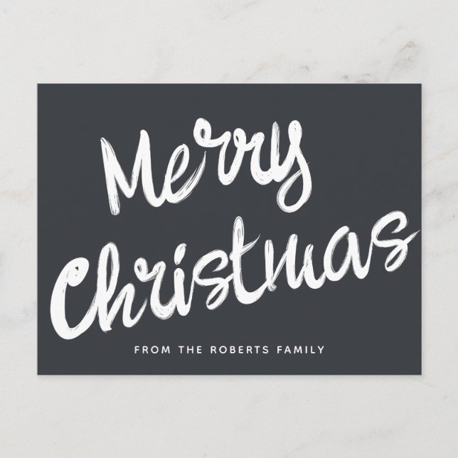 Modern Merry Christmas bold script Postcard (Front)